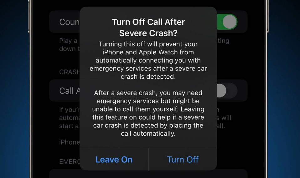 兴海苹果14维修分享 iPhone 14 和 Apple Watch 上关闭崩溃检测 
